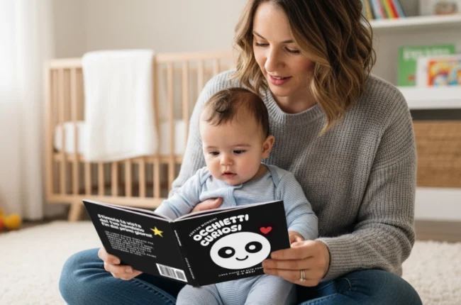 Libro in bianco e nero per neonati
